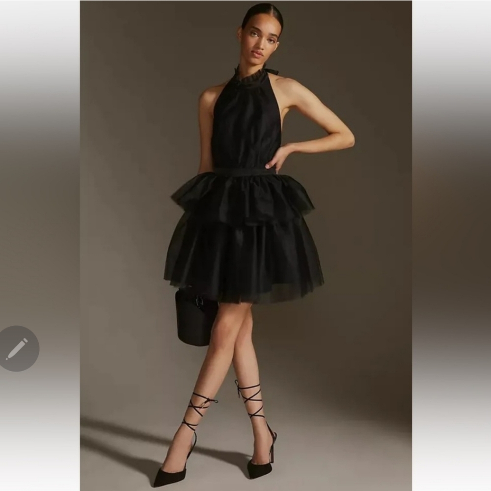 NWT Anthropologie HUTCH Tulle Halter Mini Dress size 6